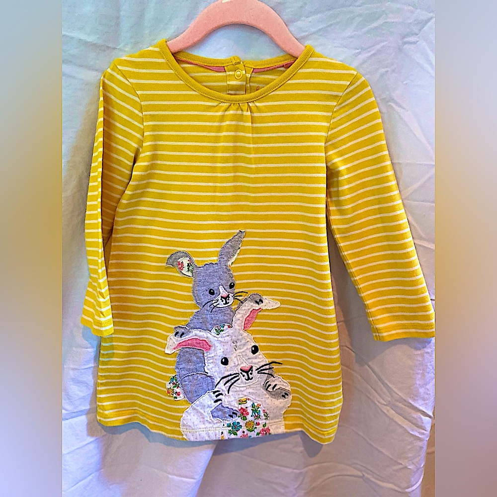 PERFECT CONDITION Mini Boden jersey appliqué tunic dress. Size 18-24 months